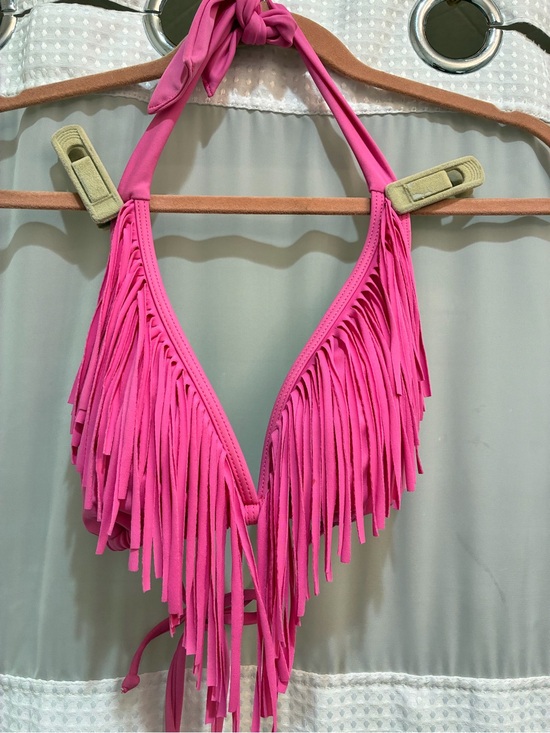 Guess Other - Guess Hot Pink Fringe Halter Bikini Top